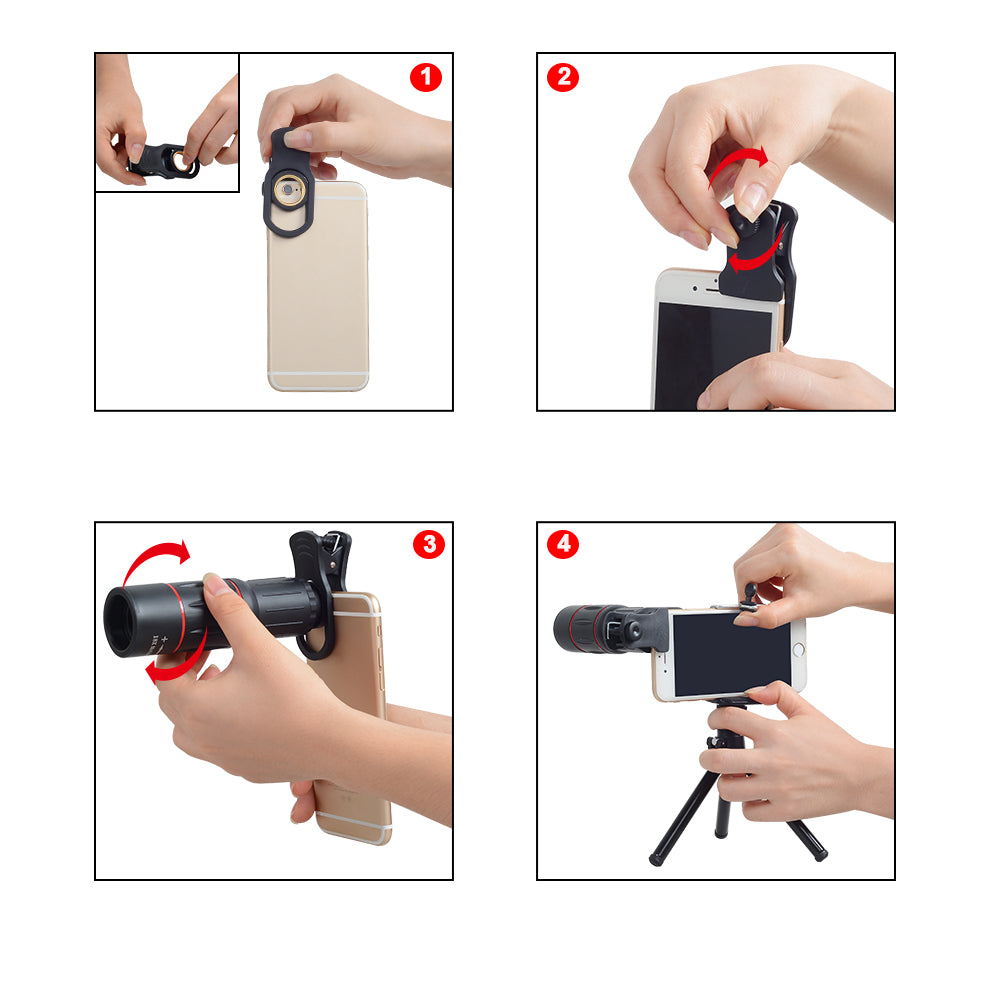 Telescope Zoom Mobile  Lens   Camera Lens With Tripod